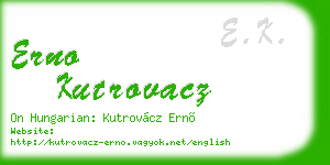 erno kutrovacz business card